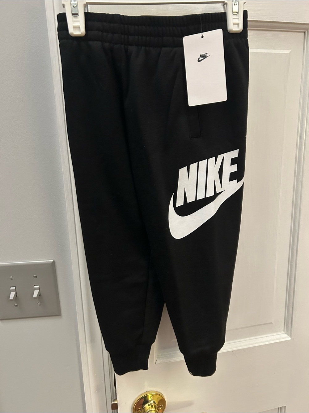 Nike Black Jogger Sweatpants with White Logo